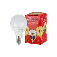 Лампа светодиодная ЭРА P45 E14 6W 2700К 220-240V шар Eco (1/10/100)