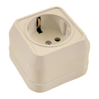 Розетка Makel Siva Ustu 1гн. 16A С/З кремовый 45208 (1/10)