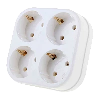 Разветвитель Toker 4Т4 4р.С/З белый в коробке (1/15)