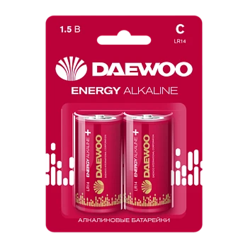 Батарейка Daewoo ENERGY LR14 C BL2 Alkaline 1.5V (2/24/192)