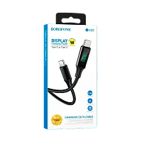 Кабель Borofone BU32 Type-C (m)-Type-C (m) 1.2м 3.0A 100W ткань PD,QC дисплей черный