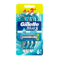Бритва одноразовая Gillette "BLUE3 Cool" 3 лезвия 4+2шт. (1/6)