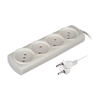 Удлинитель Volsten 4р.Б/З 6A 3.0м ШВВП 2x0.75мм² IP20 белый (1/50)