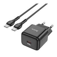 Сетевое З/У HOCO N32 Type-C 30W PD3.0 с кабелем Type-C-Lightning белый (1/13/130)