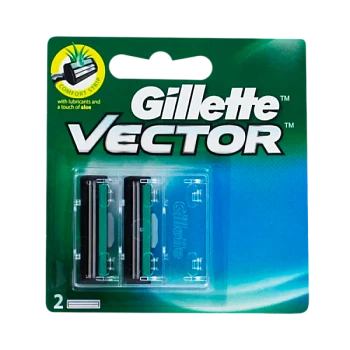 Сменные кассеты Gillette "Slalom Plus (Vector+)" 2 лезвия 2шт. (цена за 1 шт) ENG (1/50)