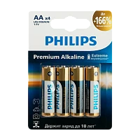 Батарейка Philips Premium LR6 AA BL4 Alkaline 1.5V (4/48/144/17280)