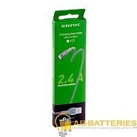 Кабель Borofone BX21 USB (m)-Type-C (m) 1м 3.0A нейлон серый (1/648)
