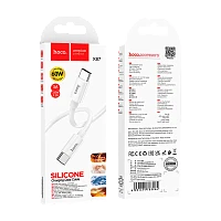Кабель HOCO X87 Type-C (m)-Type-C (m) 1м 3.0A 60W силикон белый (1/36/360)