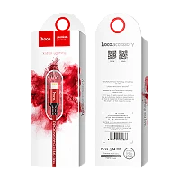 Кабель HOCO X14 USB (m)-Lightning (m) 1м 2.0A нейлон красный черный (1/33/330)