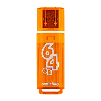 Флеш-накопитель Smartbuy Glossy 64GB USB2.0 пластик оранжевый