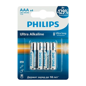Батарейка Philips ULTRA LR03 AAA BL4 Alkaline 1.5V