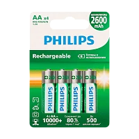 Аккумулятор предзаряженный RTU Philips HR6 AA BL4 NI-MH 1.2V 2600mAh (4/48/192)