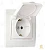 Розетка Smartbuy 1-местная с заземлением с крышкой 16А белая, керамика "Венера"