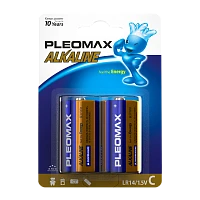 Батарейка Pleomax LR14 C BL2 Alkaline 1.5V (2/20/160/6400)