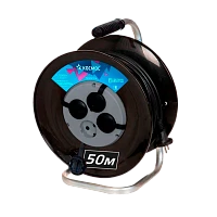 Удлинитель Космос 4р.С/З 16A 50.0м ПВС 3x1.5мм² IP20 на катушке черный (1)