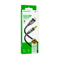 Кабель AUX Borofone BL19 Jack 3.5mm (m)-Lightning (m) 1м пластик черный (1/360)
