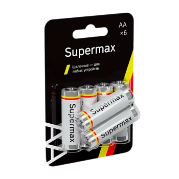 Батарейка Supermax LR6 AA BL6 Alkaline 1.5V (6/72/432)