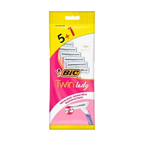 Бритва одноразовая BIC "Twin Lady" 2 лезвия 5+1шт. (1/20)