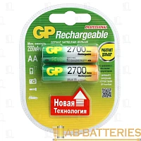 Аккумулятор бытовой GP HR6 AA BL2 NI-MH 2700mAh в бумажной упаковке (2/20/160)