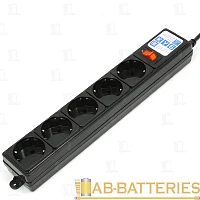 Сетевой фильтр Power Cube 5р.С/З 10A 1.9м ПВС 3x0.75мм² с выкл. черный (1/27)