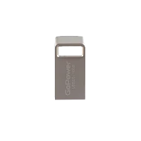 Флеш-накопитель GoPower MINI 16GB USB2.0 металл серебряный (1/50/1000)