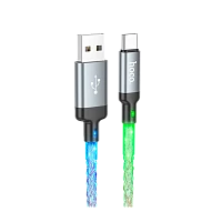 Кабель HOCO U112 USB (m)-Lightning (m) 1м 2.4A ПВХ серый (1/22/220)