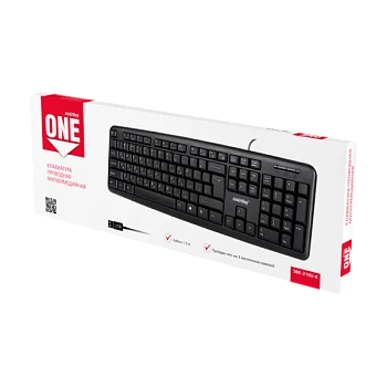 Клавиатура проводная Smartbuy 210 ONE классическая USB 1.5м черный (1/20)