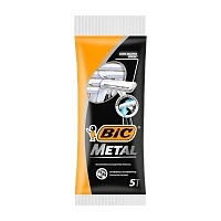 Бритва одноразовая BIC "Metall" 1 лезвие 5шт. (1/30)