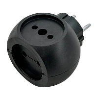 Разветвитель Volsten Si 1/3С-Bl 3р.Б/З 10A черный (1/150)