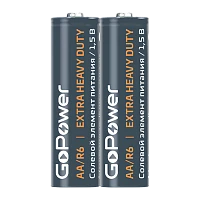 Батарейка GoPower R6 AA SH2 Солевая 1.5V (2/60/1200)