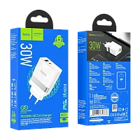 Сетевое З/У HOCO N21 1USB/Type-C 30W PD3.0 белый (1/12/120)