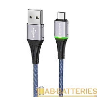 Кабель Borofone BU25 USB (m)-microUSB (m) 1.2м 2.4A ткань синий (1/42/168)