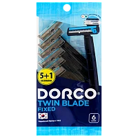 Бритва одноразовая DORCO "TWIN BLADE FIXED" 2 лезвия с увл.полосой 5+1шт. (1/24)