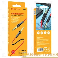 Кабель AUX Borofone BL6 Jack 3.5mm (m)-Jack 3.5mm (m) 1м TPE красный (1/63/252)