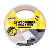 Клейкая лента Aviora 50мм*10м двусторонняя ткань каучук 200мкм белый (1/36)