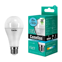Лампа светодиодная Camelion A65 E27 20W 4500К 170-265V груша матовая (1/10/100)