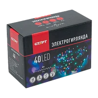Гирлянда Старт НГ 40LED 4.0м лампочки нить 8 режимов ассорти (1/25/100)