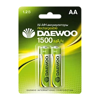 Аккумулятор бытовой Daewoo HR6 AA BL2 NI-MH 1500mAh (2/20/100)
