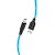 Кабель HOCO X21 Plus USB (m)-Type-C (m) 1.0м 3.0A силикон черный синий (1/28/168)