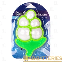 Ночник Camelion NL-235 "Виноград" 220V в розетку зеленый (1/18/72)