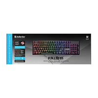 Клавиатура проводная Defender GK-302 AXEMAN игровая USB механическая черный (1/20)