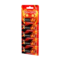 Батарейка Рекорд LR6 AA BL5 Alkaline 1.5V отрывные (5/60/600)