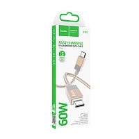 Кабель HOCO X110 USB (m)-Type-C (m) 1м 3.0A нейлон золотой (1/31/310)