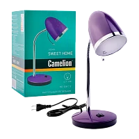Светильник настольный Camelion KD-308 40W 230V E27 на основании 1.7м фиолетовый (1/12)