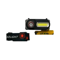 Фонарь налобный Без бренда НТ-821-В от аккумулятора красный свет, белый свет