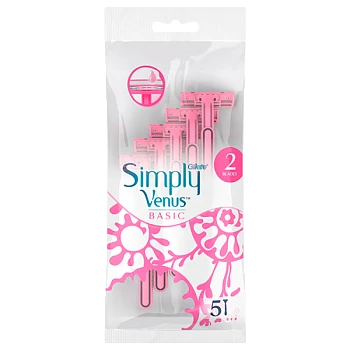 Бритва одноразовая Gillette "Simply Venus 2 Basic" 2 лезвия ENG 5шт.