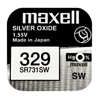 Батарейка Maxell 329 (SR731SW) BL1 Silver Oxide 1.55V 0%Hg (1/10/100)