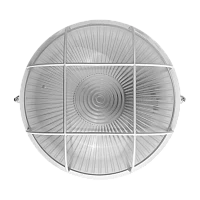 Светильник влагозащищенный Camelion 1301S 60W 230V E27 IP54 накладной решетка белый (1/10)
