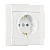 Розетка Makel Defne 1гн. 16A С/З пластик белый 42001028 (1/12)