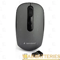 Мышь беспроводная Gembird MUSW-355-Gr классическая USB бесшумная черный (1/40)